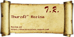 Thurzó Rozina névjegykártya